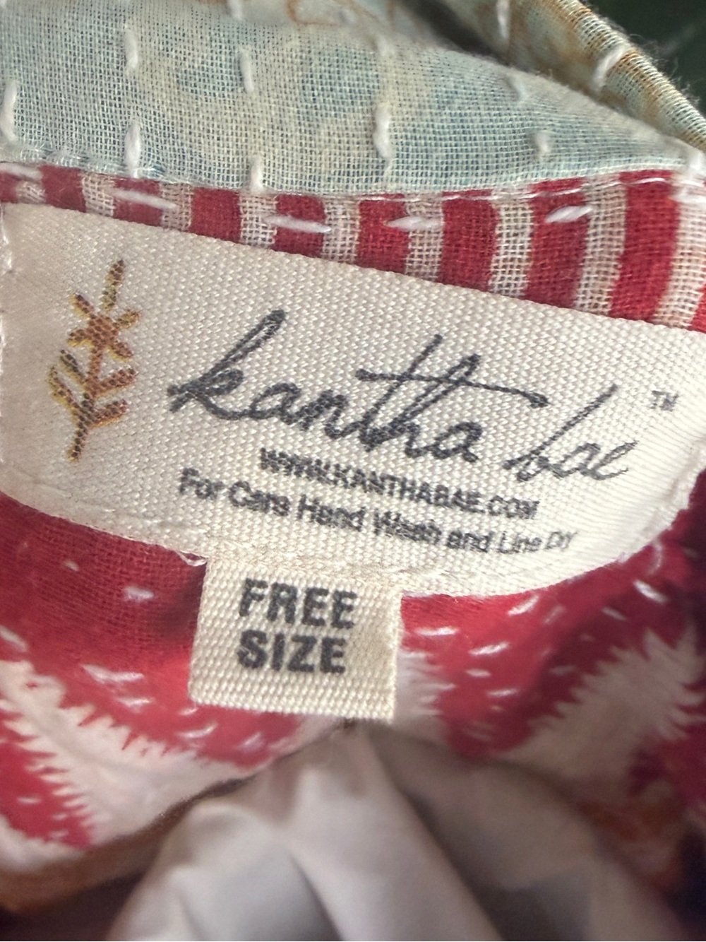 Kantha Bae Dreamweaver Vintage Cotton Sari Pastel Cinch Kimono OS - Picture 16 of 16